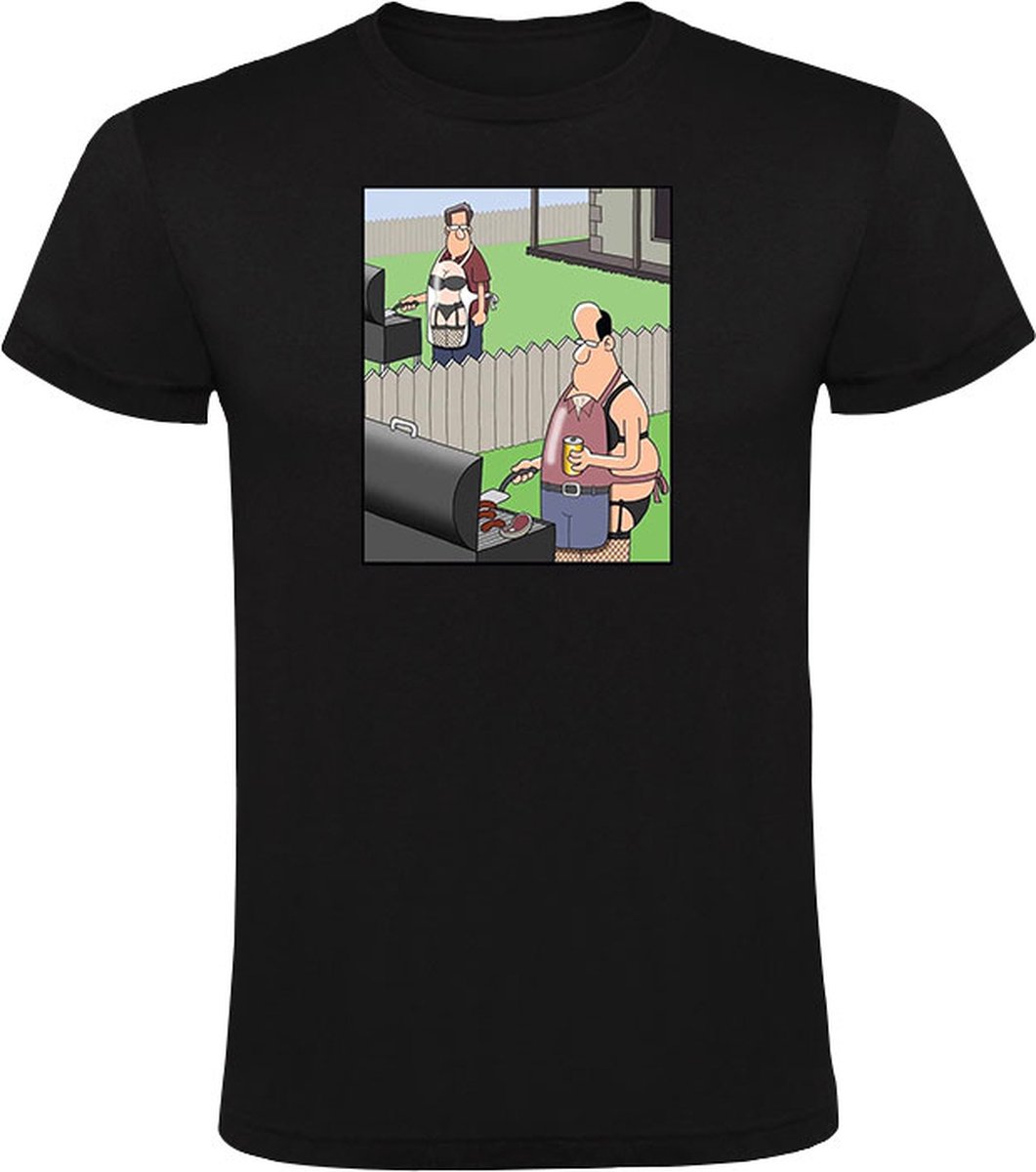 Barbecue short Heren T-shirt - lingerie - bier - sexy - man - vrouw - bbq - feest - zomer - humor - grappig