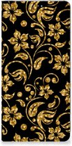 Bookcase Cadeau voor Oma OnePlus Nord 3 Telefoonhoesje Gouden Bloemen