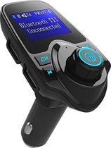 FM transmitter met Bluetooth Receiver | Draadloos Wireless Auto Sigarettenaansteker | Micro SD TF Kaart | Geheugenkaart | AUX | Radio Carkit | Opladen USB aansluiting | Universeel Autolader met scherm | Handsfree Bellen en Media Muziek Streamen | T11