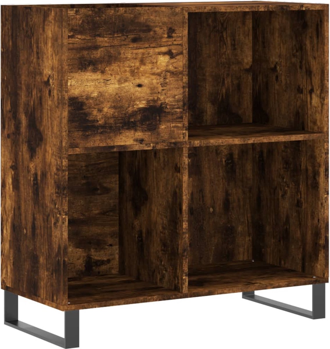 vidaXL Platenkast 84,5x38x89 cm bewerkt hout zwart - Grote Kadoshop