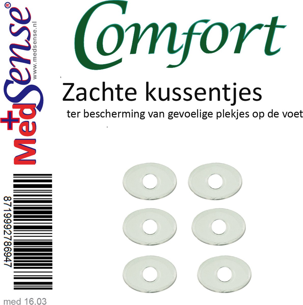 Goedkoopste Zachte voetkussentjes - voet bescherming - 6 st Medsense Comfort