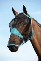 Weatherbeeta - Vliegenmasker - UV Block 60%+ - Met Neus - Zwart/Turquoise - Maat Pony