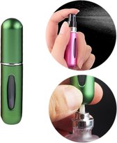Draagbare mini aluminium hervulbare parfumfles spray lege cosmetische containers verstuiver, capaciteit: 5 ml (groen)