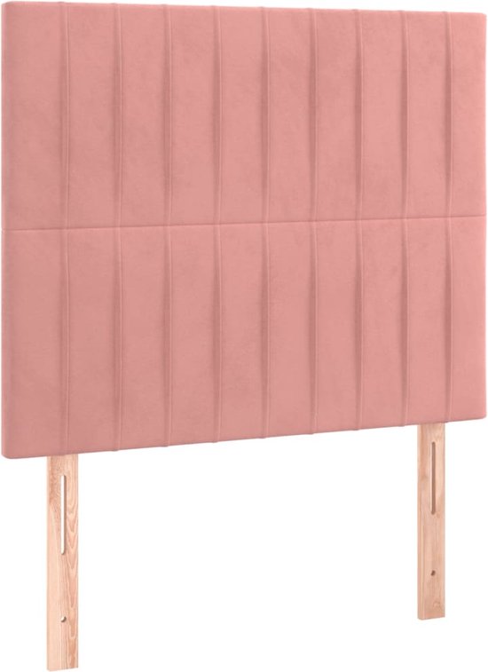 vidaXL-Boxspring-met-matras-en-LED-fluweel-roze-120x200-cm