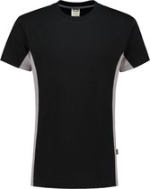 Tricorp T-shirt Bicolor 102004 Zwart / Grijs  - Maat XL