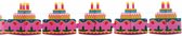 Verjaardag slinger taarten - 400 cm - papier - feestartikelen/versiering