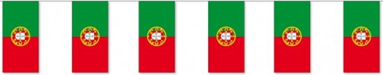 Papieren slinger Portugal 4 meter - Portugese vlag - Supporter feestartikelen - Landen decoratie/versiering
