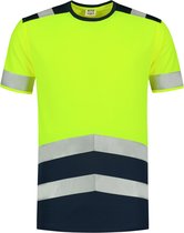 Tricorp 103006 T-shirt Haute Visibilité Bicolore - Jaune Fluo/Encre - M