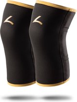 Reeva Knee Sleeves Powerlifting 7mm - Maat M - Knie Brace geschikt voor Powerlifting, Fitness en Gewichtheffen - Goud