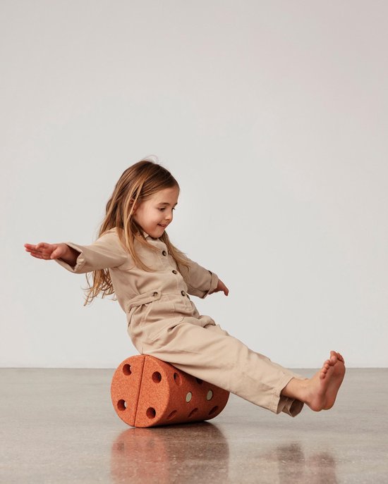 Modu Roller - Blokken - Stapelstenen - open ended speelgoed - Balansbord - Burnt Orange / Dusty green van Modu — afbeelding 3
