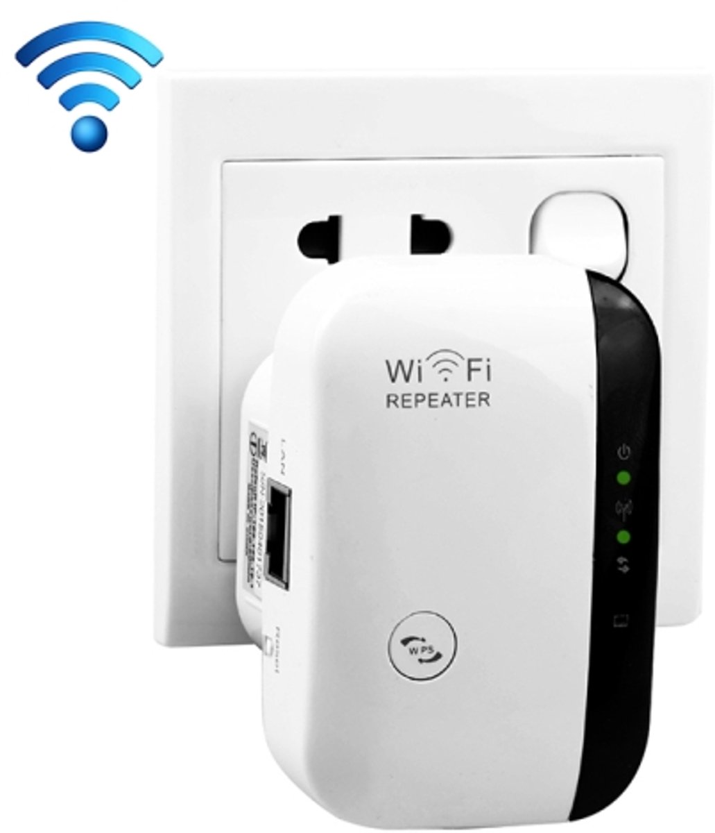 EU-stekker 300 Mbps Wireless-N WIFI 802.11n Repeater Range Expander (WS-WN560N2) (wit)