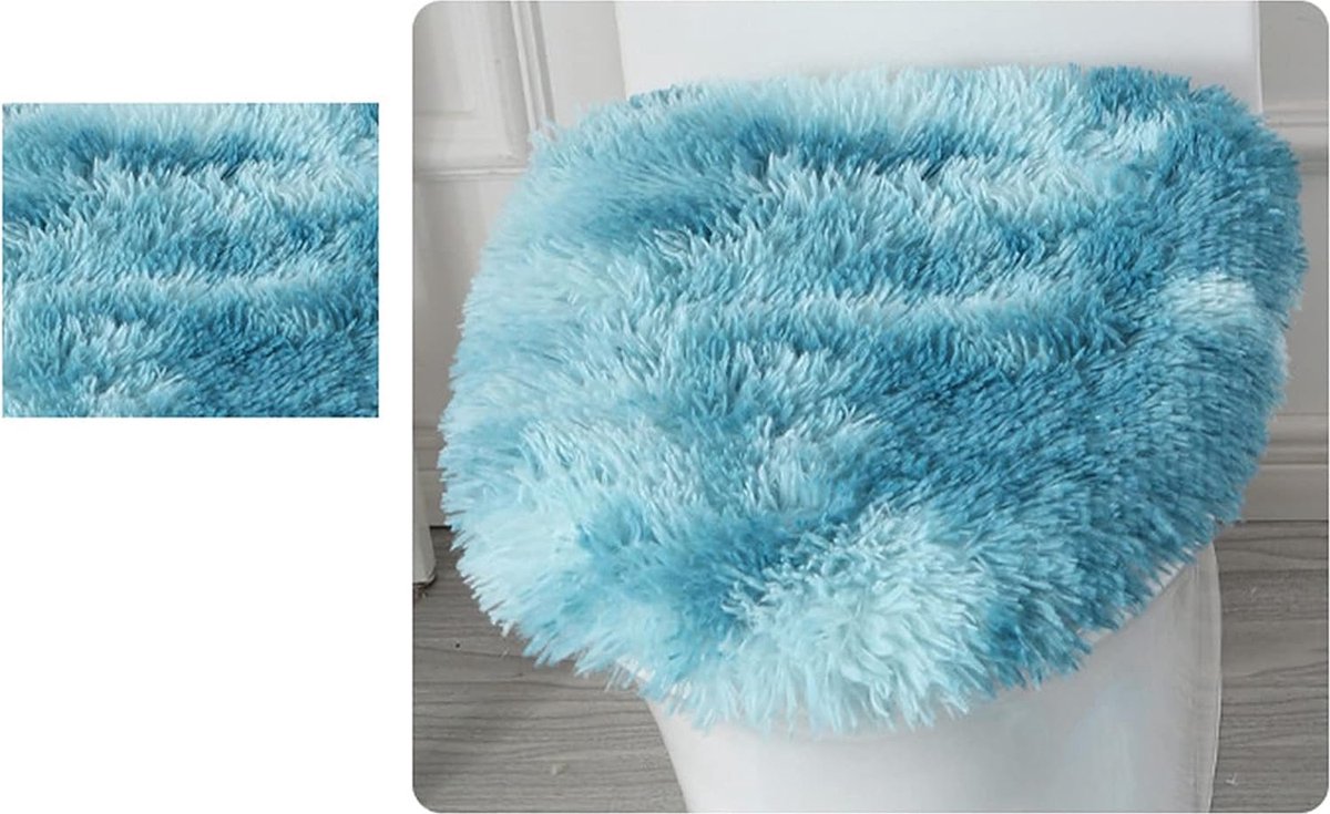 3 Pièces,（Rose）Lot de Tapis de Bain Antidérapant, Tapis Contour Toilette à  Poils Longs, Shaggy