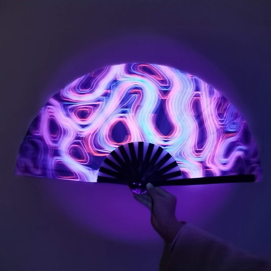 Handwaaier, uv-gloeien, grote bamboe, opvouwbare Chinese decoratie