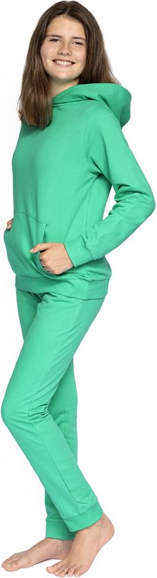 Filles de costume de jogging, filles de costume de maison, filles de survêtement, couleur vert vif - Taille 158/164