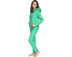 Foto: Joggingpak meisjes huispak meisjes trainingspak meisjes kleur bright green maat 158 164