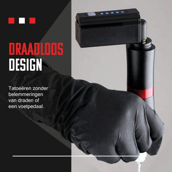 Tattoo Machine Set Draadloos voor Beginners Incl. Inkt en Naalden - Tattoo machine - Pen - Tattoo inkt - Complete Beginners Set met oefenhuid - Tattoo Machines - Tattoo Pen - Cartridges - Naalden - Inkt - Tattoo Kit