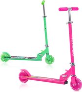 FOXSPORT Kinderstep - Kick Step - lichtgevende wielen - Voor Jongens en Meisjes - Vanaf 3-12 Jaar - Step - Kinderstepjes - Draagkracht tot 50 kg - Aluminium - Groente