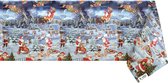 Raved Kerst Tafelzeil - Rendieren  140 cm x  220 cm - Blauw - PVC - Afwasbaar