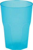 Santex drinkglazen frosted - turquoise - 6x - 420 ml - onbreekbaar kunststof - Cocktailglazen
