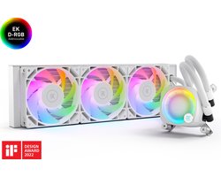 EKWB EK-Nucleus AIO CR360 Lux D-RGB White - Vloeistof-koelsysteem - afmeting radiator 360mm - voor Intel LGA 1700, 115x, 1200, 2011, 2011-3, 2066 - AMD AM5, AM4 - 3 x 120 mm PMW RGB fans - Koper, Aluminium - wit