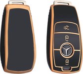 Étui pour clé de voiture Mercedes Étui pour clé en TPU durable - Étui pour clé de voiture - Convient pour Mercedes -noir-or-B3 - Accessoires de vêtements pour bébé de voiture gadgets