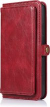 Coque iPhone 15 - Bookcase - Amovible 2 en 1 - Coque arrière - Porte carte - Portefeuille - Simili cuir - Rouge