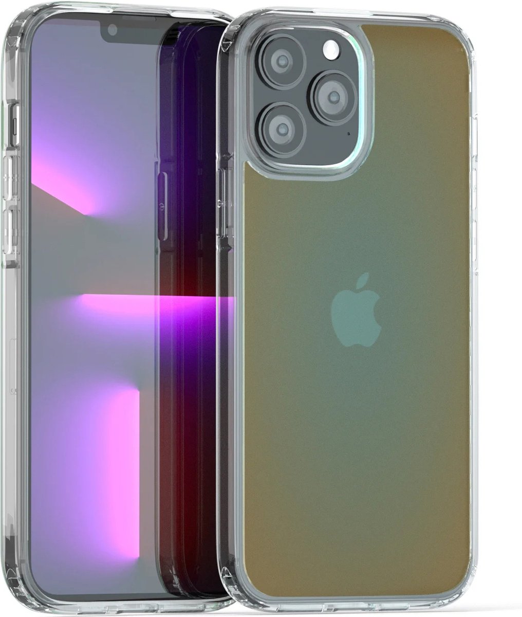 Coverzs hoesje geschikt voor Apple iPhone 13 Pro hoesje transparant kleurverloop - groen - Stijlvolle en Beschermende Backcover - Optimale Bescherming