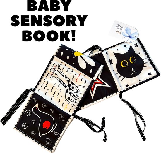 RyC Toys Zacht knisperboek baby - box speelgoed - zwart wit rood contrasterend sensorisch - stimulatiespeelgoed voor baby's - zwart wit rood sensorisch speelgoed van Merkloos — afbeelding 5