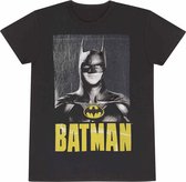 T-Shirt met Korte Mouwen Batman Keaton Batman Zwart Uniseks - XXL