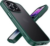 IYUPP Bumper - Geschikt voor Apple iPhone 15 Pro Hoesje - Groen x Zwart - Shockproof
