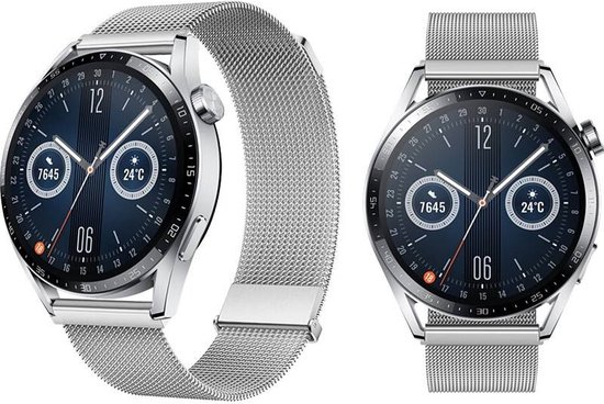 Stalen Horlogeband zilver- luxe milanese uitvoering - Samsung Galaxy 4 en 5 22 mm