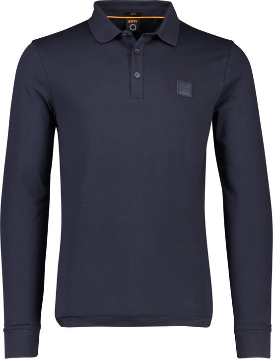 Hugo Boss polo lange mouw donkerblauw