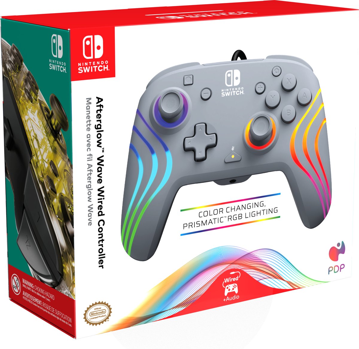 PDP Afterglow WAVE - Gaming Controller - RGB - 3,5mm Jack - Geschikt voor Nintendo Switch - Grijs – foto 8