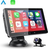 Boscer® Smart Navigatiesysteem Auto - Apple Carplay & Android Auto (draadloos) - 7 Inch scherm - Touchscreen - Bluetooth - Scherm voor Autoradio - Achteruitrijcamera