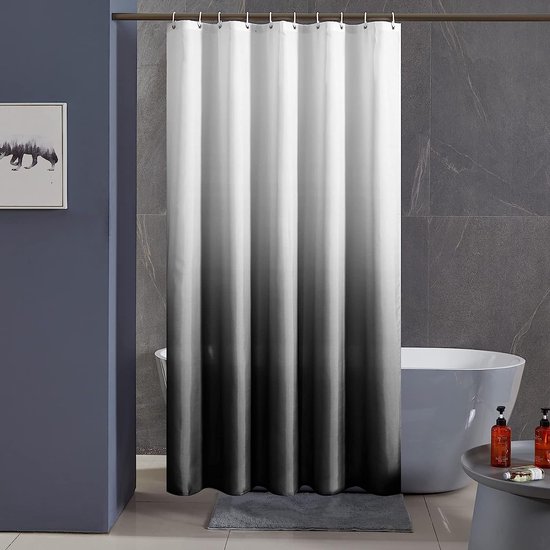 Douchegordijn 180 x 200 cm, textielgordijnen van stof, waterdicht