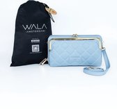 WALA AMSTERDAM® - Vegan Lederen Telefoontasje - Crossbody - Julia Blauw - Inclusief stijlvolle dustbag.