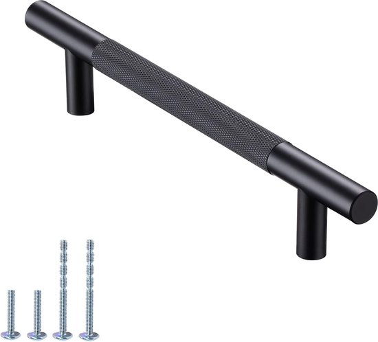 10 stuks kastgrepen zwart - 180 mm lengte (midden gat tot midden van
