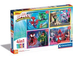 foto van Clementoni - Puzzel - 4 Puzzels in 1 Doos - Spidey and His Amazing Friends - Puzzel Voor Kinderen - vanaf 3 jaar