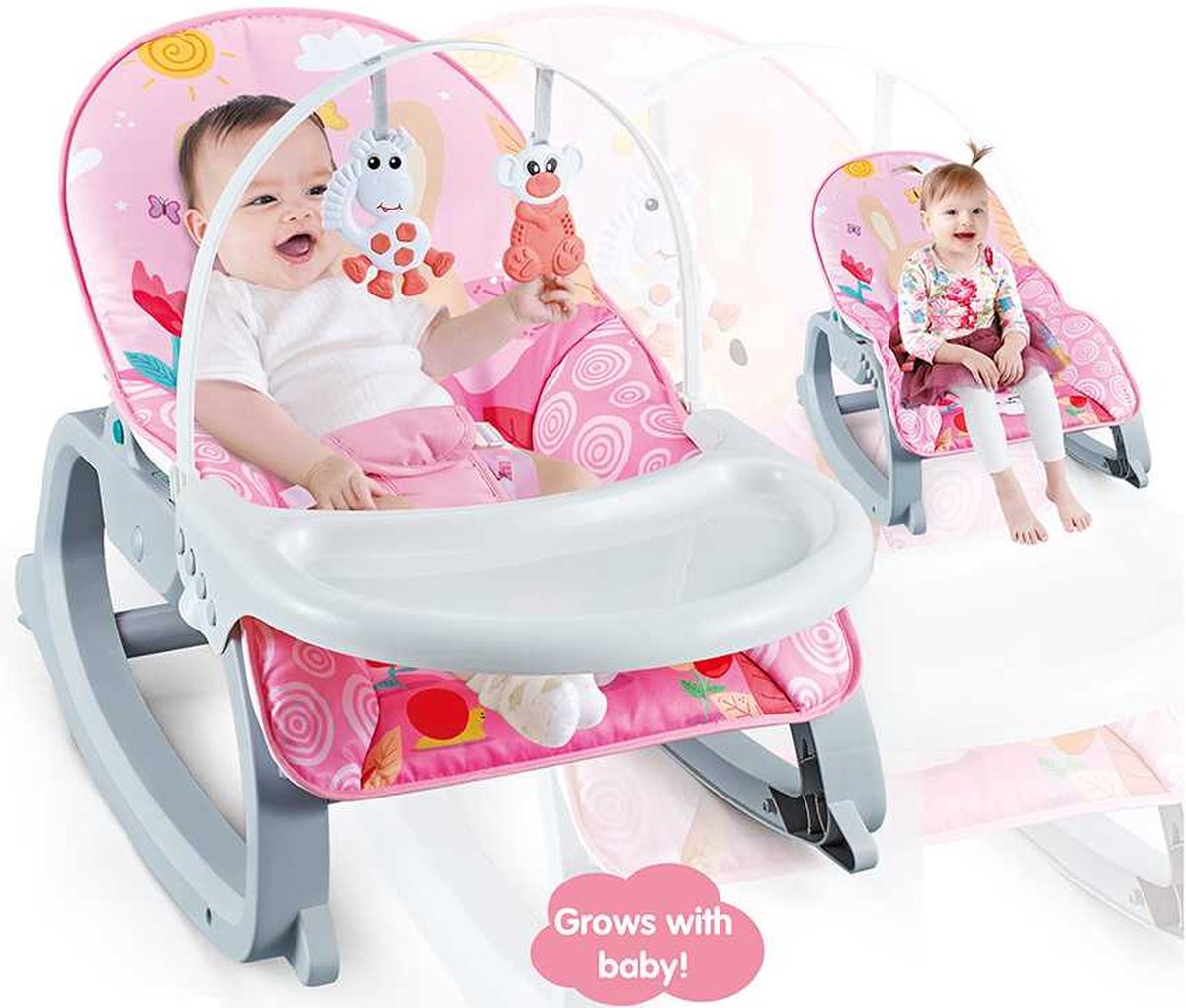 Transat musical vibrant pour bébé avec table CARDANO