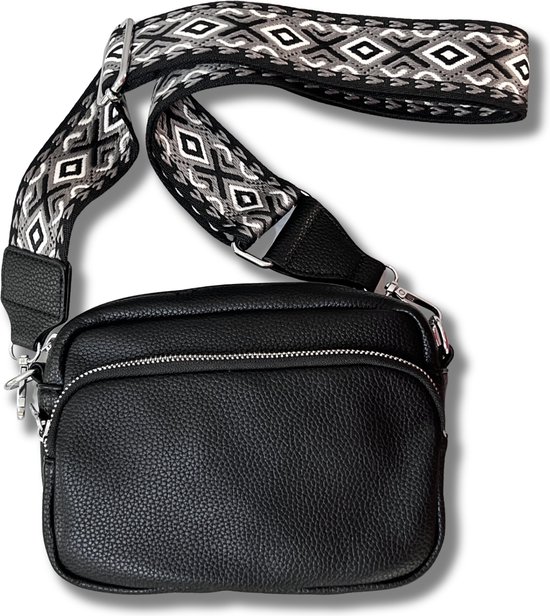 Lundholm tassen dames schoudertas dames crossbody tas zwart - telefoontasje dames - cadeau voor haar - vrouwen cadeautjes tip - tassenriem dames bag strap | Scandinavisch design - Skagen serie