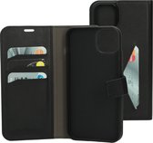 Mobiparts hoesje geschikt voor Apple iPhone 15 Plus - Wallet/Boekhoesje - Eco Leer - Magneet Sluiting - Opberg vakken - Zwart