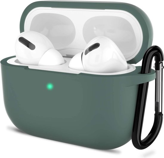 Shieldcase Case - beschermhoes geschikt voor Airpods Pro / 2 Pro silicone case - case geschikt voor Airpods Pro / Pro 2 hoesje - optimale bescherming - donkergroen