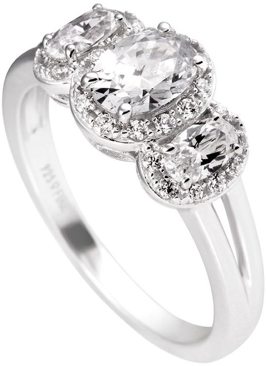 Diamonfire zilveren ring met steen - Maat 16.5 - Zirkonia