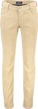 Vooraanzicht van een beige corduroy broek voor heren met Gardeur logo.