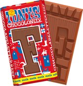 Tony's Chocolonely Chocolade Letter F - Melkchocolade Reep - Sinterklaas Cadeau - Schoencadeautje Sint - Fairtrade Belgische Chocolade - 180 Gram