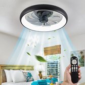 LuxiLamps - LED Ventilator Plafondlamp - Plafondventilator - Zwart - Met Dimmer - 50 cm - 6 Standen Ventilator - Keuken Lamp - Woonkamerlamp - Moderne Lamp