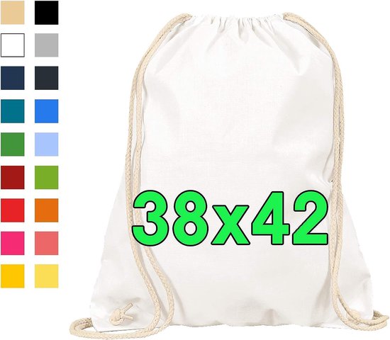 Katoenen tassen 1 stuks 38x42 cm sporttas rugzak stoffen tas gymtas bag buidel bol