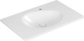 Meuble lavabo 80x50 cm, sans trop-plein, trou de robinetterie, CeramicPlus, blanc alpin