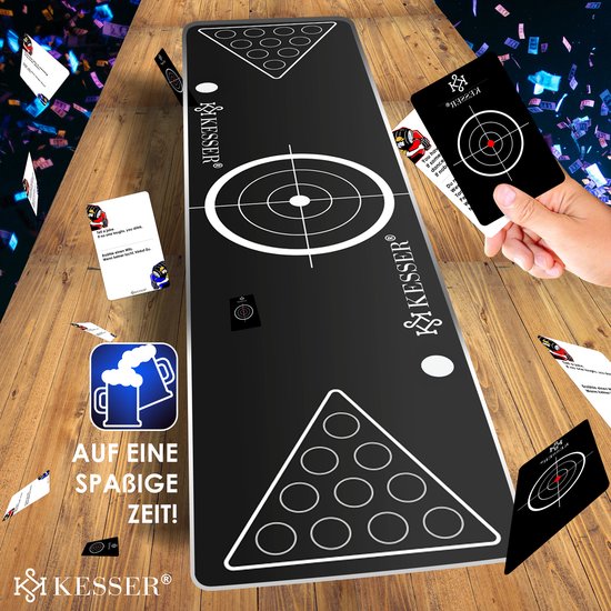 KESSER® Bierpong Set mit Kartenset, 100 Becher (473ml), 10 Bällen und 54 Karten - Trinkspiele Partybecher Sets für Erwachsene, ideal für Feiern, Geburtstage und Hochzeiten | - einfach besser einkaufen