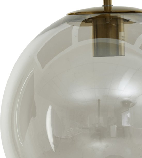 Glazen kop Homla BARREL met strepen en een gouden basis, 360 ml
